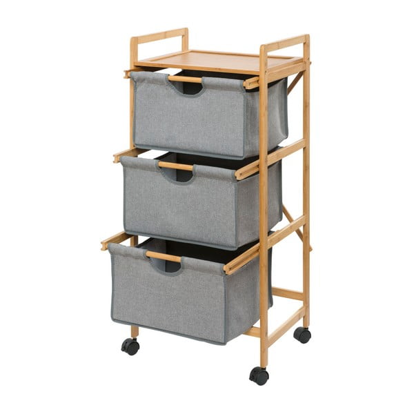 Etajeră de baie gri/maro din bambus 44x96 cm Bahari – Wenko-image-2