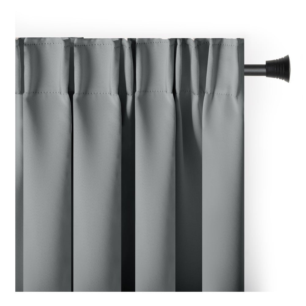Draperie gri blackout/termoizolantă 140x270 cm Pleat – Restilo