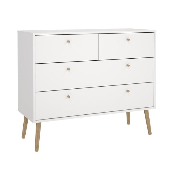 Comodă albă joasă 99x82 cm Bodo – Tvilum-image-2