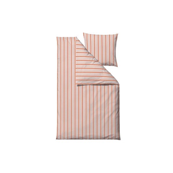Lenjerie de pat roz din bumbac organic pentru pat de o persoană 140x200 cm Echo – Södahl