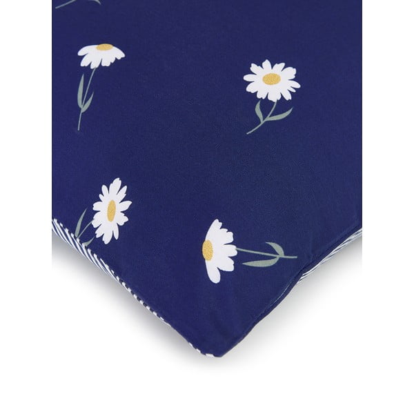 Set de 2 fețe de pernă decorative din bumbac ranforce Westwing Collection Daisies, 40 x 80 cm, albastru-image-4