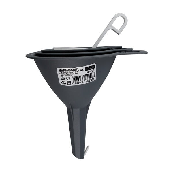 Set 3 pâlnii pentru bucătărie Fackelmann Food & More, gri-image-2