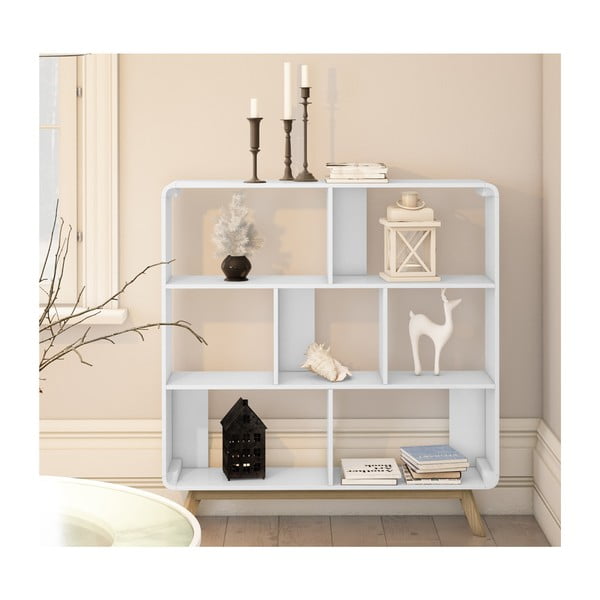 Bibliotecă albă 122x126 cm Caitlin – Støraa-image-3