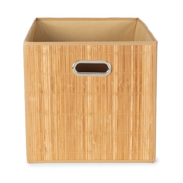 Coș de depozitare pentru raft din bambus 31x31x31 cm Anji – Compactor-image-2