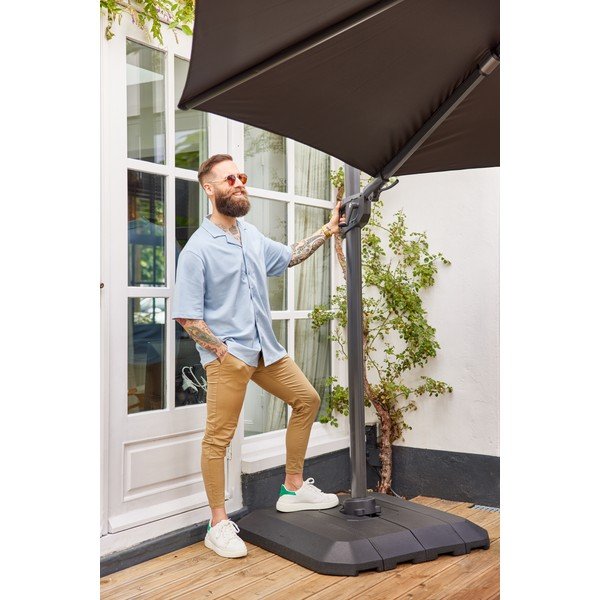 Umbrelă de soare gri închis ø 300 cm Shadowflex – Hartman-image-1