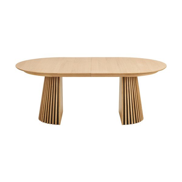Masă de dining extensibilă cu aspect de lemn de stejar cu blat suplimentar Osaka – House Nordic-image-4