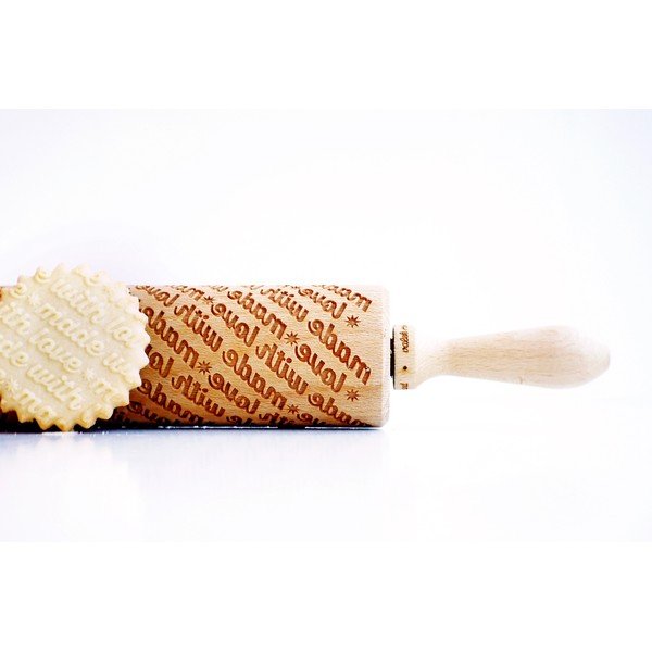 Făcăleț din lemn cu model pentru aluat Valek Made with Love-image-1