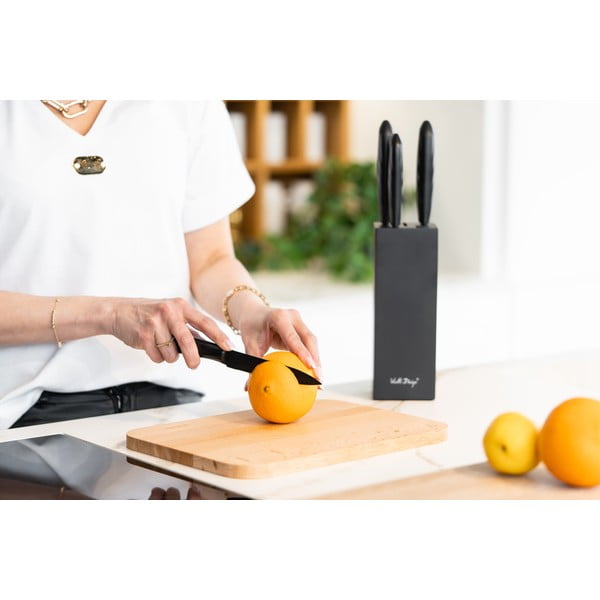 Set 5 cuțite în suport Vialli Design Caro, negru-image-2