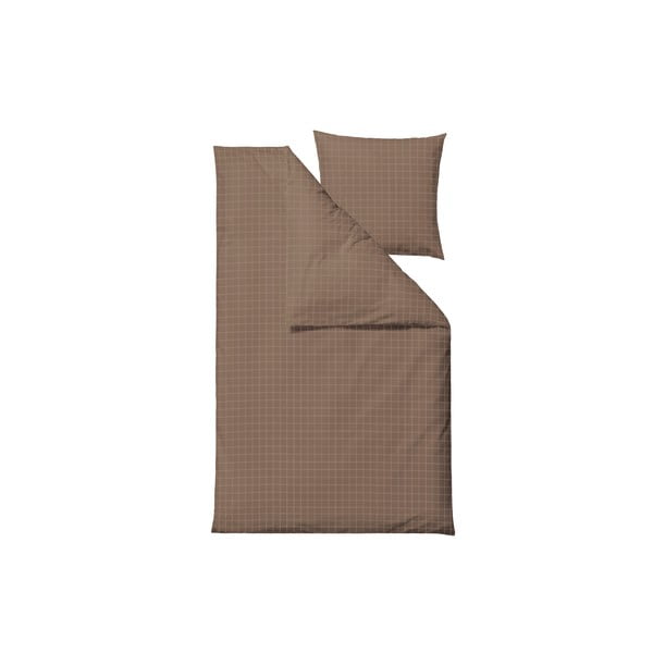 Lenjerie de pat maro din damasc pentru pat de o persoană 140x200 cm Clear – Södahl-image-1