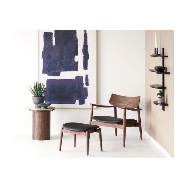 Raft negru etajat din lemn de stejar 80 cm Aliano – House Nordic-image-3