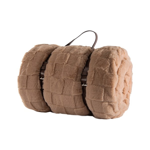 Pătură maro din micropluș/cocolino 150x200 cm Rava – Tiseco Home Studio-image-4