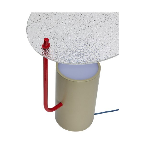 Veioză kaki cu abajur din sticlă (înălțime 35 cm) Disc – Hübsch-image-2