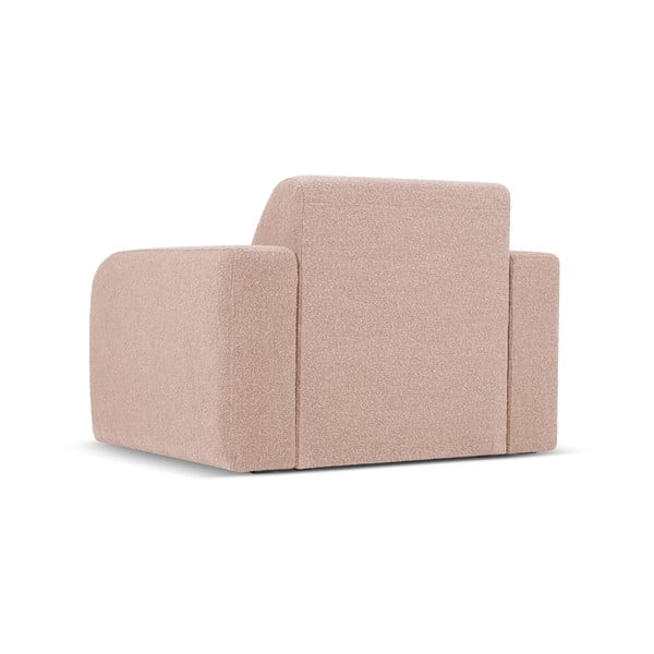 Fotoliu roz cu tapițerie din stofă bouclé Molino – Micadoni Home-image-3
