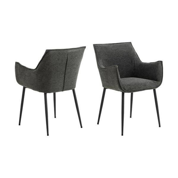 Scaun de sufragerie gri închis tapițat Bonita – Actona-image-3