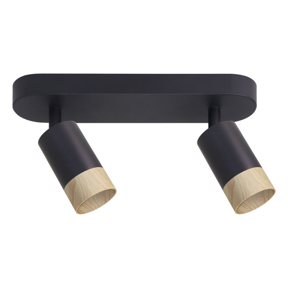 Plafonieră neagră/în culoare naturală cu abajur din metal 34x5.5 cm Conti – Candellux Lighting
