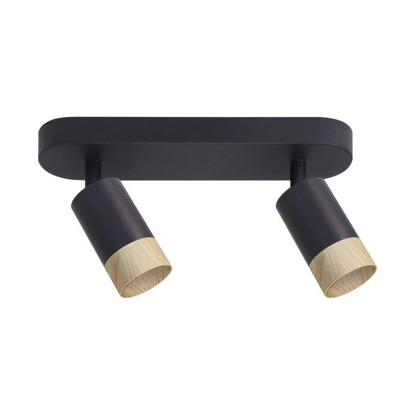 Plafonieră neagră/în culoare naturală cu abajur din metal 34x5.5 cm Conti – Candellux Lighting