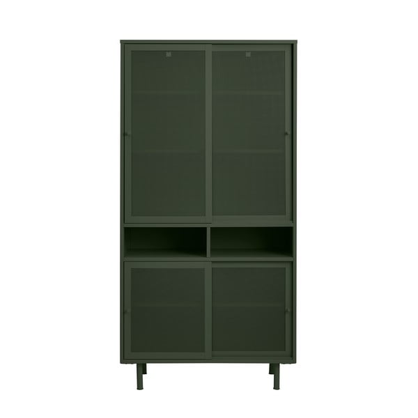 Dulap verde închis din metal cu ușă glisantă 90x180x40 cm Veep – Unique Furniture