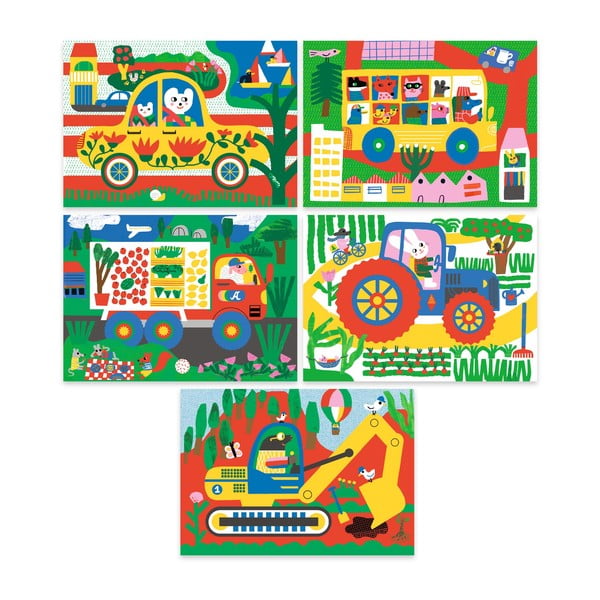 Imagini răzuibile Djeco Transport