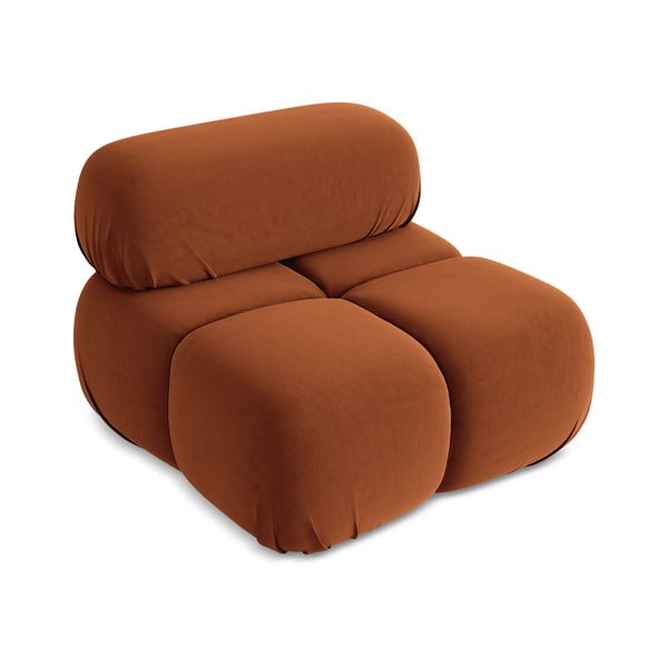 Modul pentru canapea modulară portocaliu cu tapițerie din catifea (de mijloc) Lokua – Makamii-image-2