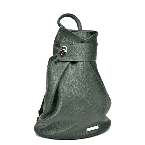 Rucsac din piele Anna Luchini, verde-image-1