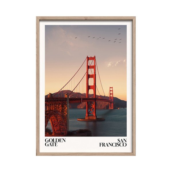 Tablou cu ramă imprimat 50x70 cm Golden Gate – Styler