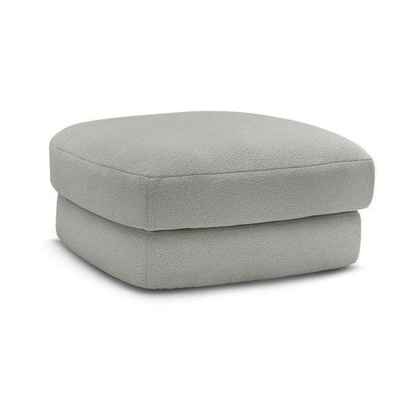 Taburet gri deschis cu tapițerie din țesătură bouclé Leonore – Bobochic Paris