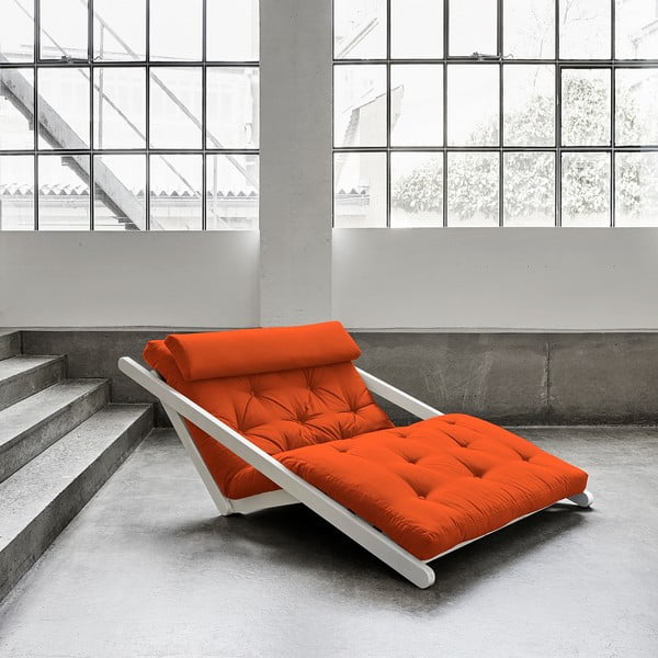 Fotoliu Karup Figo, White/Orange, 120 cm