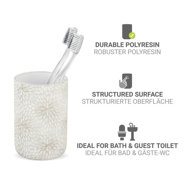 Suport pentru periuța de dinți alb-auriu din polirășină Montalfano – Wenko-image-2