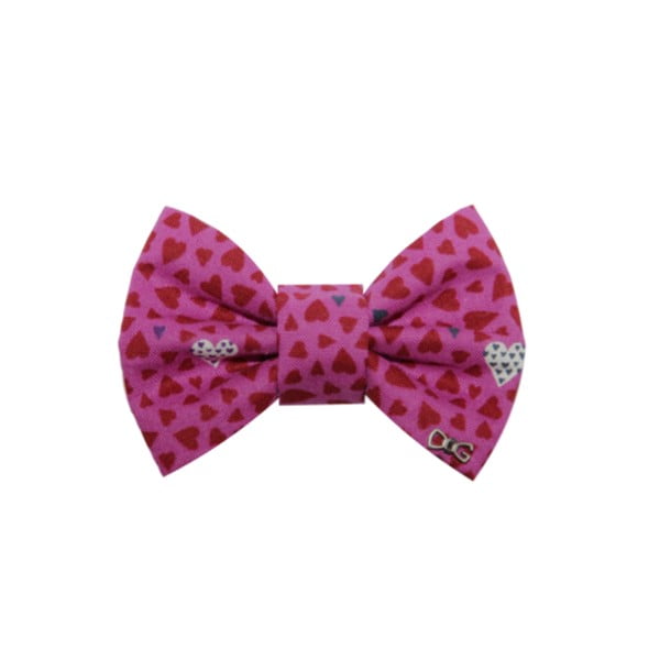 Papion cu inimioare,  Funky Dog Bow Ties, accesoriu pentru câine, mărimea XL, roz