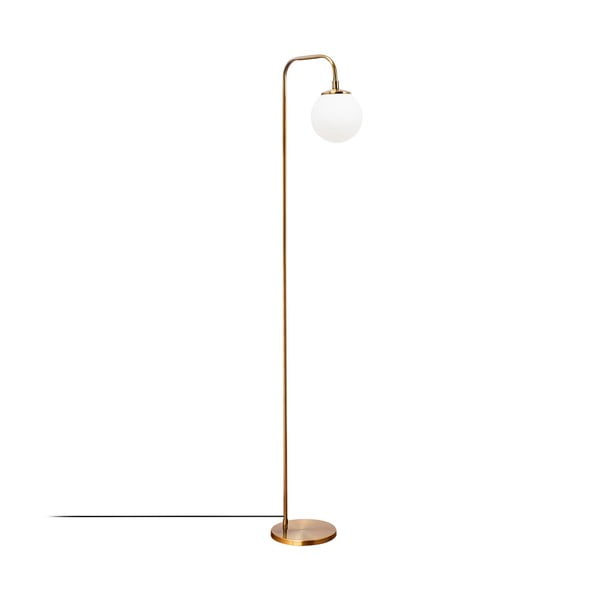 Lampadar alb/alămiu cu abajur din sticlă (înălțime 146 cm) Viran – Opviq lights