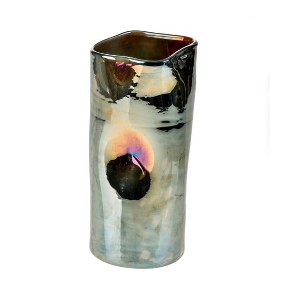 Vază din sticlă cu aspect perlat Dino Bianchi Latina, înălțime 25 cm