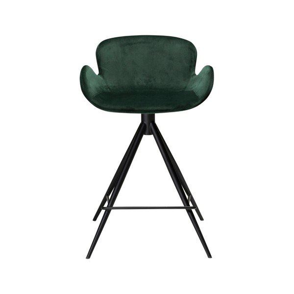 Scaun bar DAN–FORM Denmark Gaia Velvet, înălțime 87 cm, verde închis-image-1