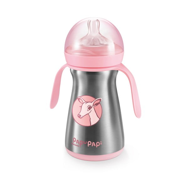 Sticlă termo roz din oțel inoxidabil pentru copii 0,2 l Papu Papi - Tescoma