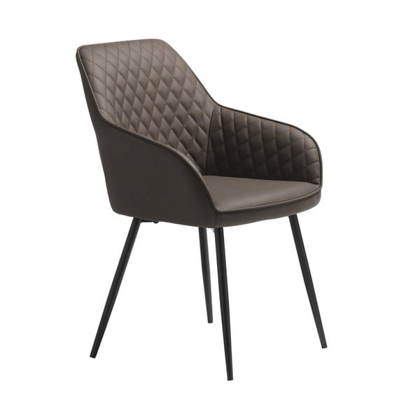 Scaun de sufragerie maro cu cotiere tapițat Milton – Unique Furniture