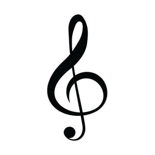 Decorațiune de perete Wallity Treble Clef, negru