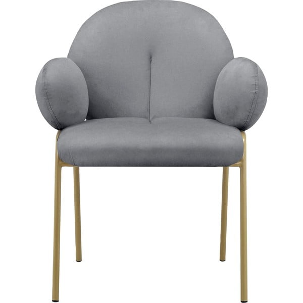 Set de scaune de sufragerie gri cu cotiere 2 buc. tapițat Iwama – Støraa-image-2