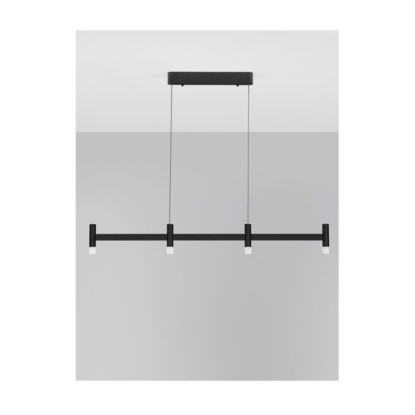 Lustră negru-mat LED cu intensitate reglabilă din aluminiu cu abajur din sticlă acrilică Poetic – Nova Luce-image-3