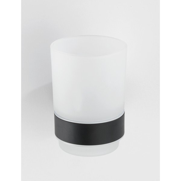 Suport pentru periuța de dinți negru mat de montat pe perete din sticlă Bosio – Wenko-image-1