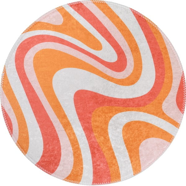 Covor portocaliu lavabil rotund ø 100 cm Colors of Joy – Vitaus