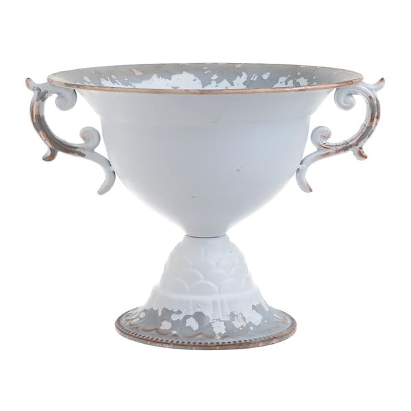 Vază din metal InArt Antique, 30 x 23 cm, alb