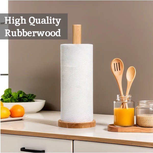 Suport orizontal pentru prosoape de bucătărie din hârtie în culoare naturală din lemn ø 12 cm Soka – Premier Housewares-image-4