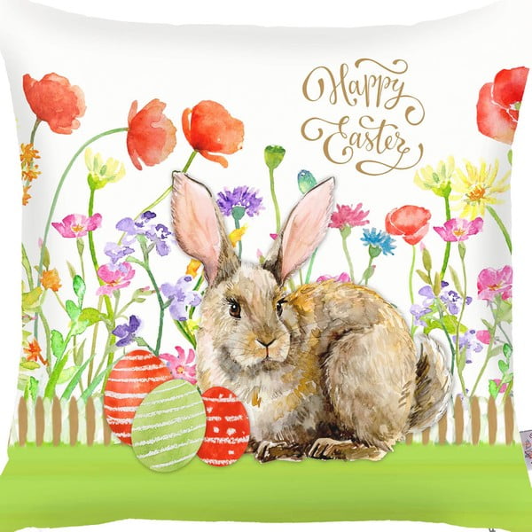 Față de pernă Apolena Easter Eggs With Rabbit, 43 x 43 cm