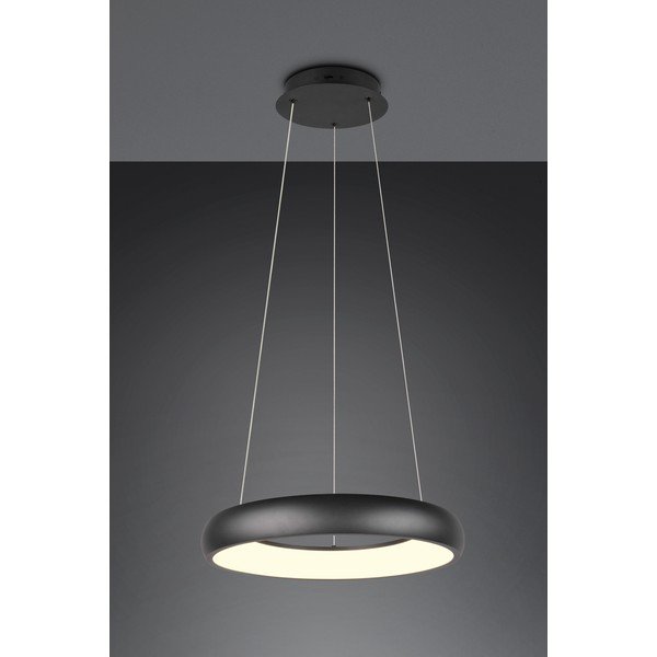 Lustră negru-mat LED cu intensitate reglabilă cu abajur din metal ø 46 cm Cardona – Trio-image-1