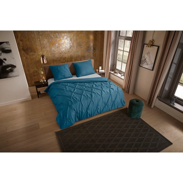 Lenjerie de pat albastru petrol din microfibră pentru pat dublu/extinsă 200x220 cm Pure Elegance – Good Morning-image-3