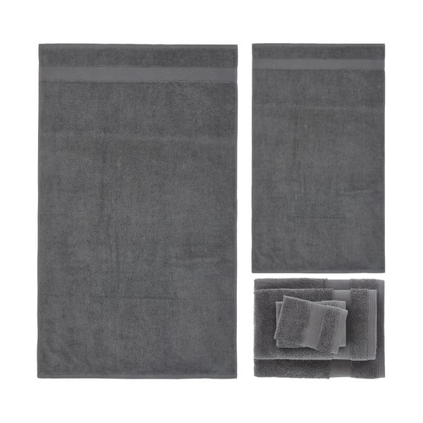 Prosoape de baie gri-închis 6 buc. din bumbac din frotir Anti-Bacterial – Catherine Lansfield-image-2