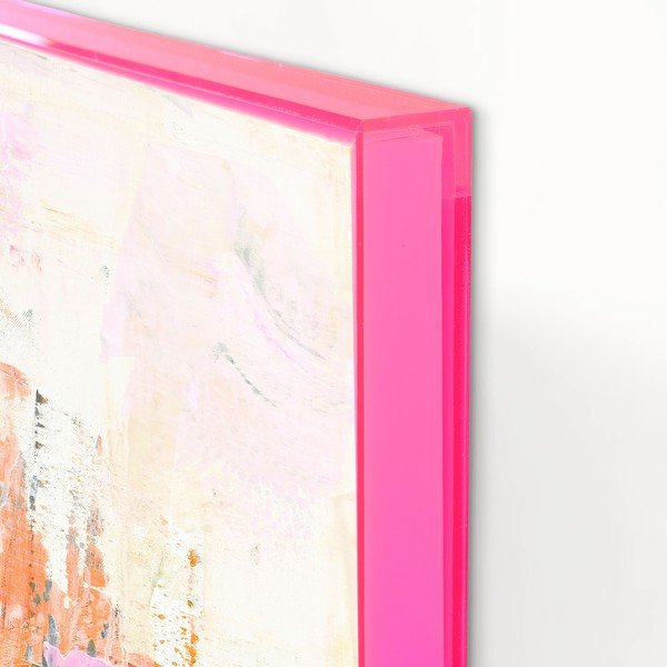 Tablou cu ramă/pe pânză imprimat/cu elemente pictate manual 102x102 cm New Age Pink – Malerifabrikken-image-2