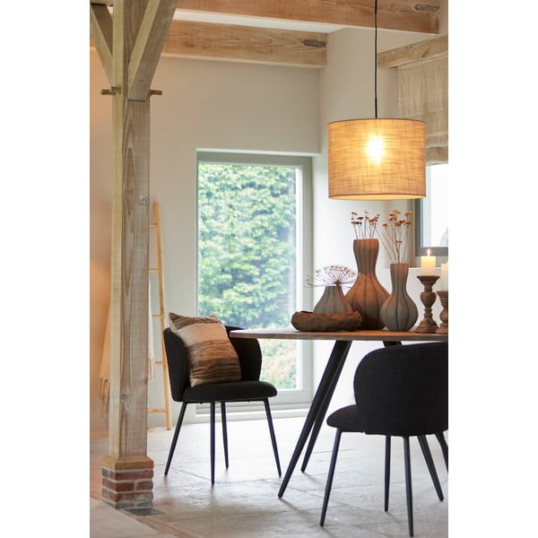 Scaun de sufragerie negru tapițat Elyna – Light & Living-image-3