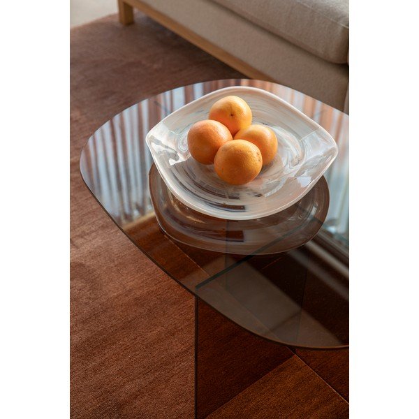 Măsuță de cafea maro din sticlă 60x80 cm Linea – Zuiver-image-3