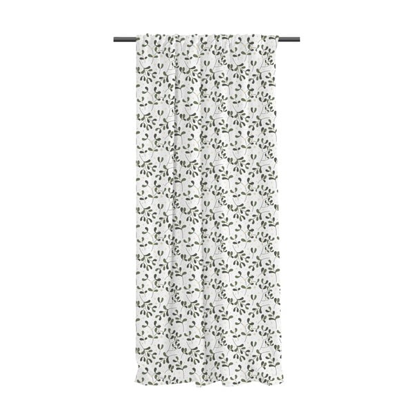 Draperie albă/verde din bumbac satinat 110x250 cm Santa Likes Mistletoe – Butter Kings