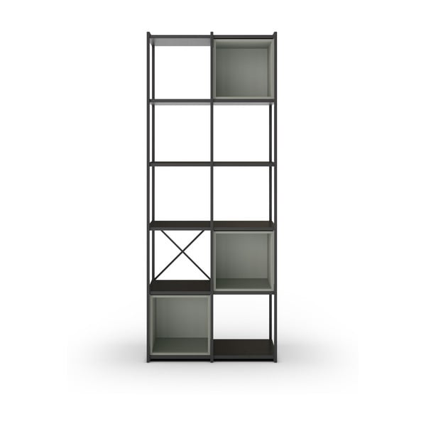 Bibliotecă verde/neagră 71x179 cm Anya – Marckeric